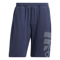 Men's adidas Logo Printing Elastic Waistband Sports Shorts Navy Blue HE6796