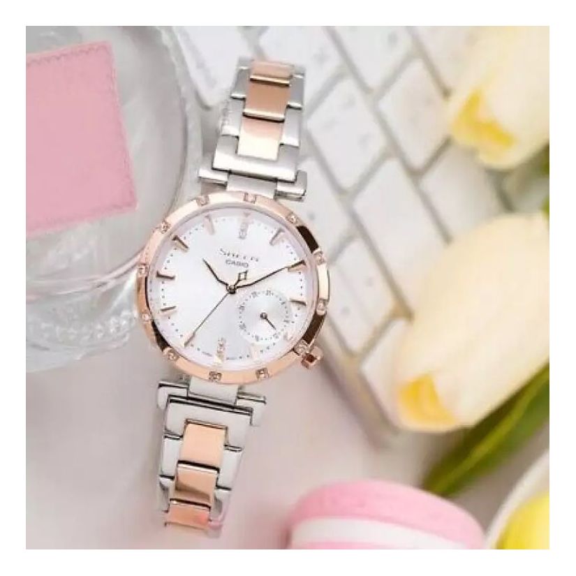 CASIO Female SHEEN Japan / South Korea Fashion Silver Analog SHE-4051SPG-7A