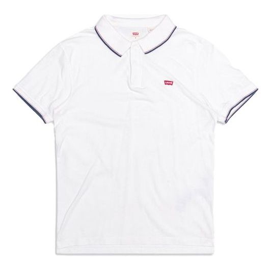 Men's Levis Loose Casual Pure Cotton Short Sleeve White Polo Shirt 85633-0000