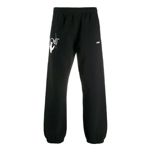 Off-White FW20 Hand Workers LogoPrinting Trousers Men Black OMCH029E20FLE0021001
