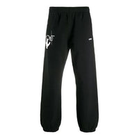 Off-White FW20 Hand Workers LogoPrinting Trousers Men Black OMCH029E20FLE0021001