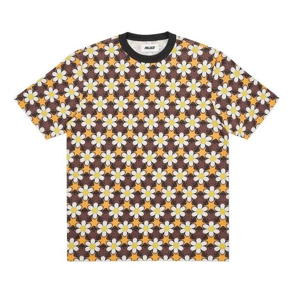 PALACE Curtains Flowers Full Print Colorblock Round Neck Short Sleeve Unisex P19ES005