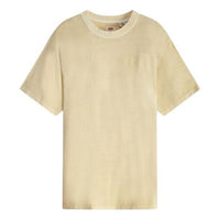 Men's Levis Round Neck Embroidered Logo Short Sleeve Cream Yellow 39856-0003