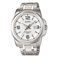 CASIO STANDARD Steel Band Men's White Stainless Steel Strap White Dial Mens White Analog MTP-1314D-7A