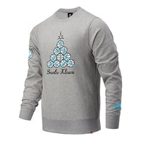 New Balance Round Neck Solid Color Funny Pattern Long Sleeves Gray MT03619-AG