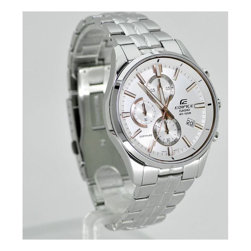 CASIO Quartz EDIFICE Stainless Steel Strap Mens Silver Analog EFB-530D-7A2021