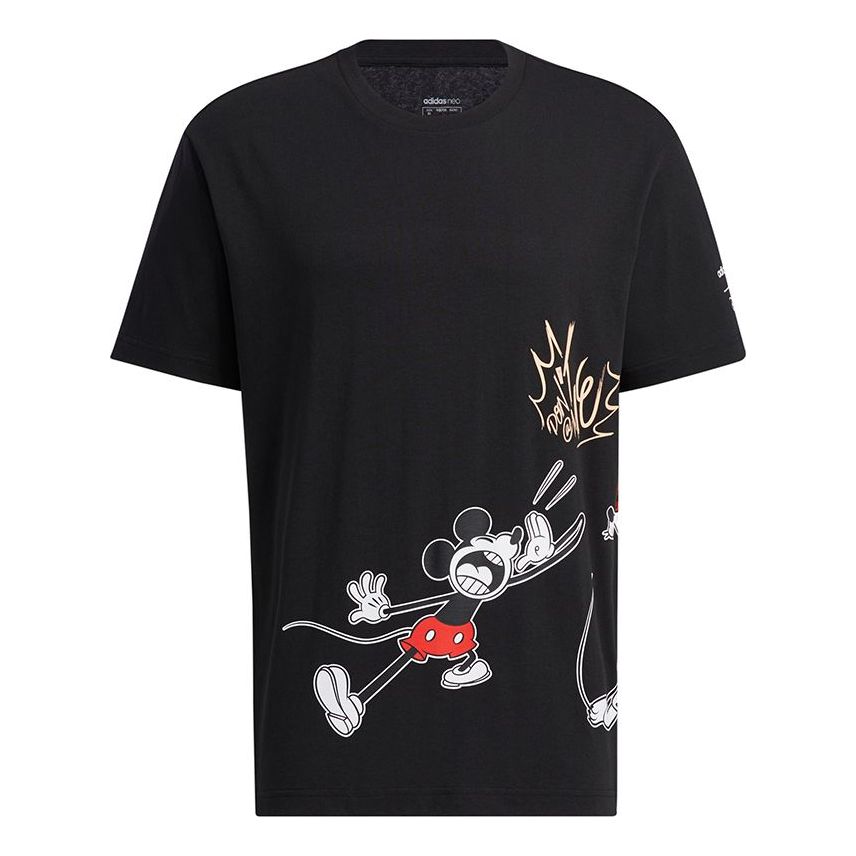 adidas neo M Mf Tee 2 Printing Round Neck Sports Short Sleeve Black HF0452