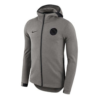 Men's Nike Logo Printing Zipper Hooded Jacket Gray 911122-021