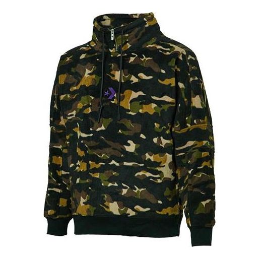 Converse Polar Fleece Archive Camo Funnel Top Sweatshirt Asia Sizing 'Camo Green' 10018304-A01