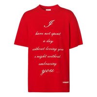 Burberry Love Slogan Short Sleeve Unisex Red 80369931