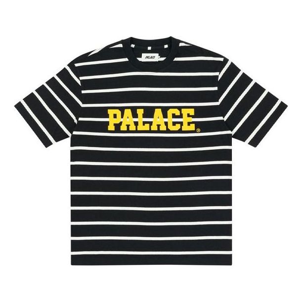 PALACE Healthily Stripe T-Shirt Black Logo Round Neck Short Sleeve Unisex P20ES079