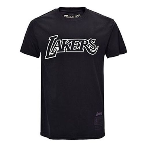 Mitchell & Ness NBA Series Los Angeles Lakers Printing Short Sleeve Couple Style Black MN13S27-LAL-BLACK