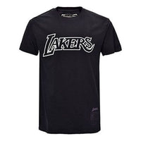 Mitchell & Ness NBA Series Los Angeles Lakers Printing Short Sleeve Couple Style Black MN13S27-LAL-BLACK