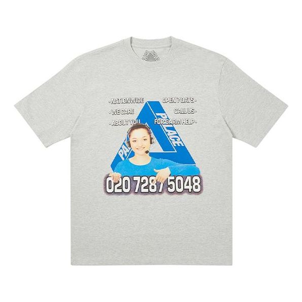 PALACE Bell Man Round Neck Short Sleeve Unisex Gray P19TS002
