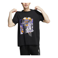 Men's adidas neo Cartoon Game Console Character Pattern Alphabet Round Neck Short Sleeve Black T-Shirt HD4626