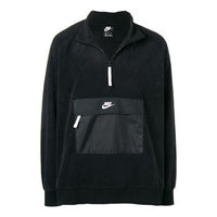 Nike Winter Zip Sweater Big Pocket Half Zipper Pullover Black 929097-010