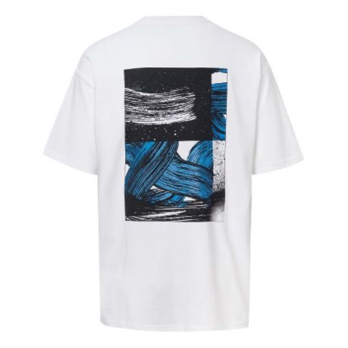 Men's Converse Printing Loose Round Neck Short Sleeve White 10021418-102