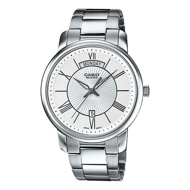 Men's CASIO Minimalistic Fashion Quartz Watch Stainless Steel Strap Mens BEM-152D-7A