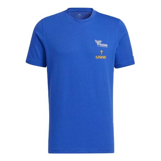 Men's adidas Bjm Map Tee 40th Anniversary Of Northern Malaysia Round Neck Sports Short Sleeve Navy Blue T-Shirt HE2940