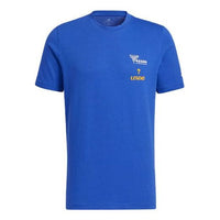 Men's adidas Bjm Map Tee 40th Anniversary Of Northern Malaysia Round Neck Sports Short Sleeve Navy Blue T-Shirt HE2940