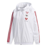 (WMNS) adidas neo x Disney Mickey Mouse Crossover New Year Series Fleece Lined Hooded Track Jacket White GE7785