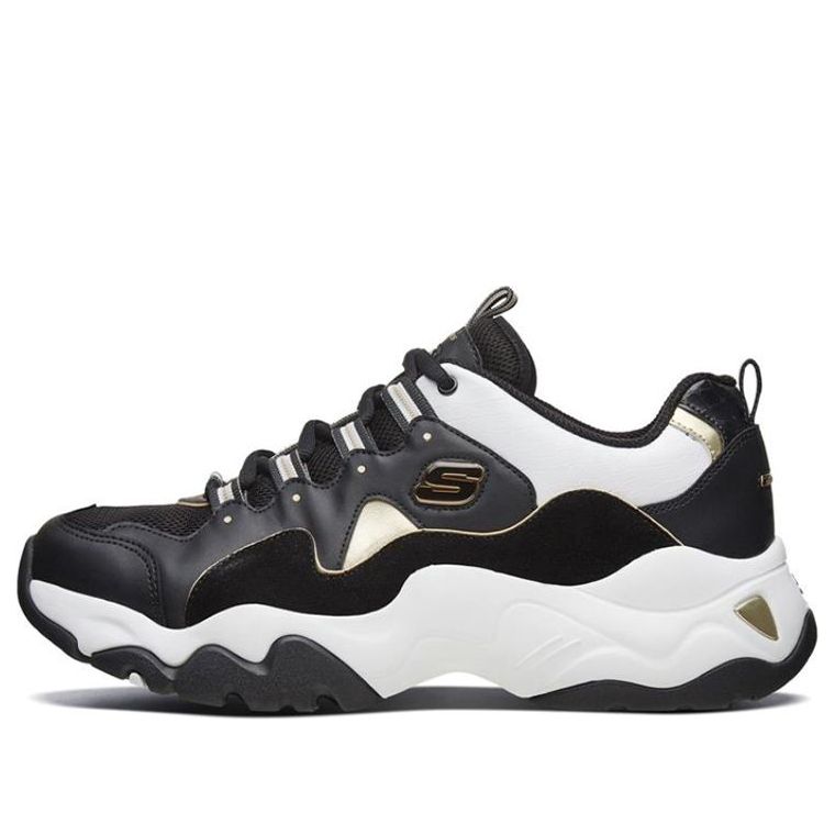 Skechers D'lites 3.0 Running Shoes White/Black/Gold 999285-BKGD