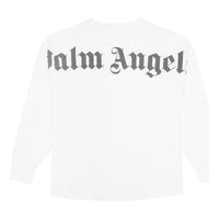 Men's PALM ANGELS Back Large Logo Printing Long Sleeves White PMAB001R204130030110
