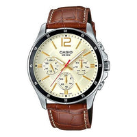 CASIO Waterproof Unisex Mens Light Brown Analog MTP-1374L-9A2VQ