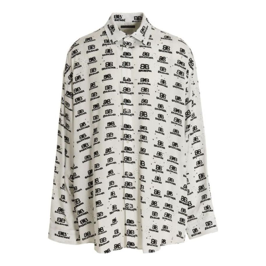 Balenciaga BB Icon Poplin Shirt 'White Black' 733755TNL889040