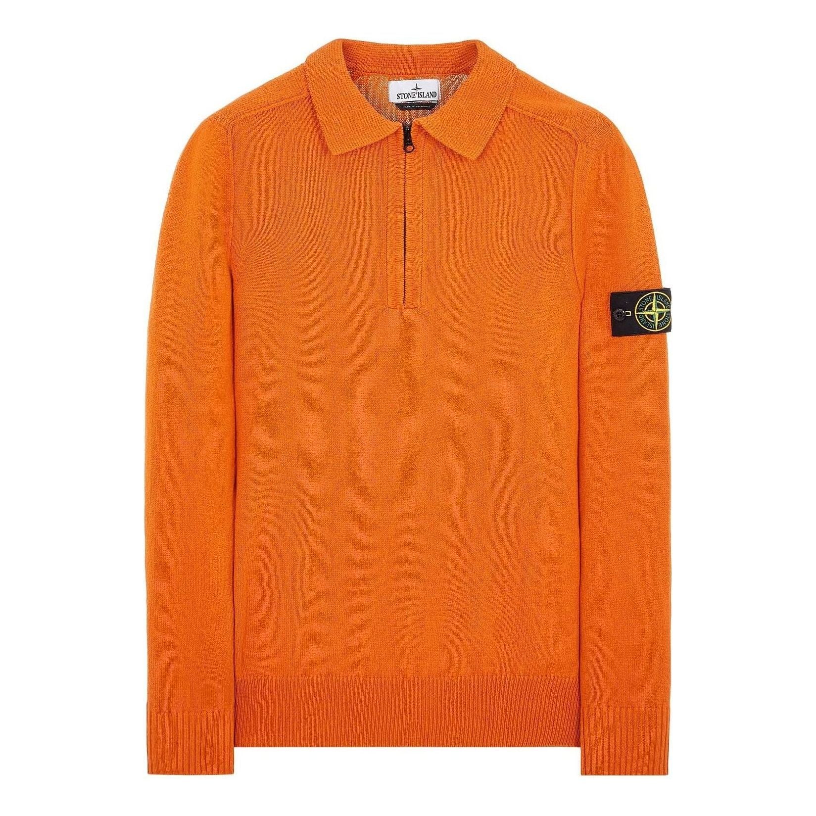 STONE ISLAND LogoCotton Half-Zip Polo Shirt 'Orange' 7815529D3-V0073