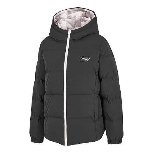 (WMNS) Skechers Lightweight Warm Reversible Down Jacket 'Black Grey Purple' P421W048