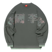 Li-Ning Stylish Loose Round Neck Pullover 'Green' AWDS222-2