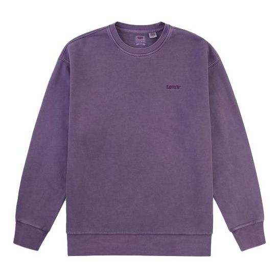 Men's Levis Round Neck Embroidered Long Sleeves Dark Purple 87466-0001