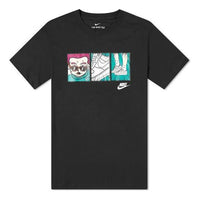 Nike Cartoon Pattern Printing Athleisure Casual Sports Round Neck Breathable Short Sleeve Black CT6527-010