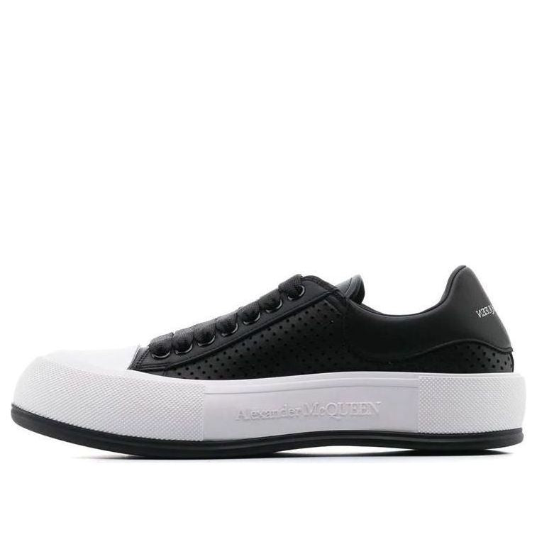Alexander McQueen Deck Lace Plimsoll 'Black White' 727374WIATB1070