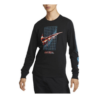 Nike Alphabet Logo Pattern Printing Long Sleeves Asia Edition Black T-Shirt DR8075-010