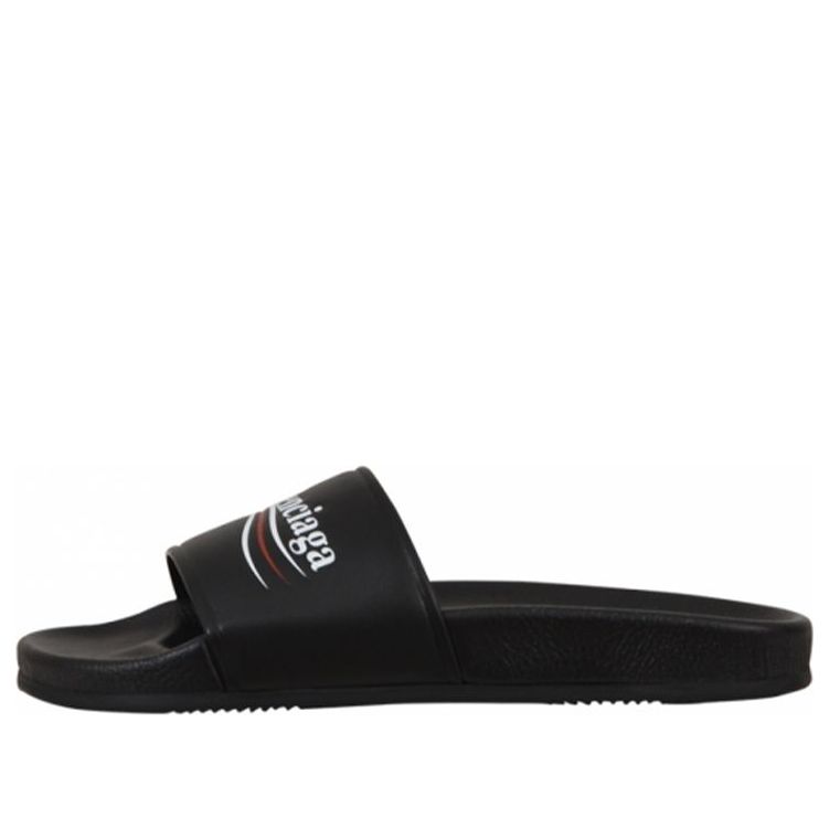 (WMNS) Balenciaga Wave Logo Slippers Sandals Black 506351WAM001091