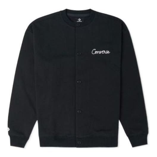 Converse Chain Stitch Elevated Cardigan Pullover Asia Sizing 'Black' 10024582-A01