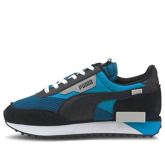 (GS) PUMA Future Rider Galaxy Low Top Running Shoes Blue/Black/White 374424-02