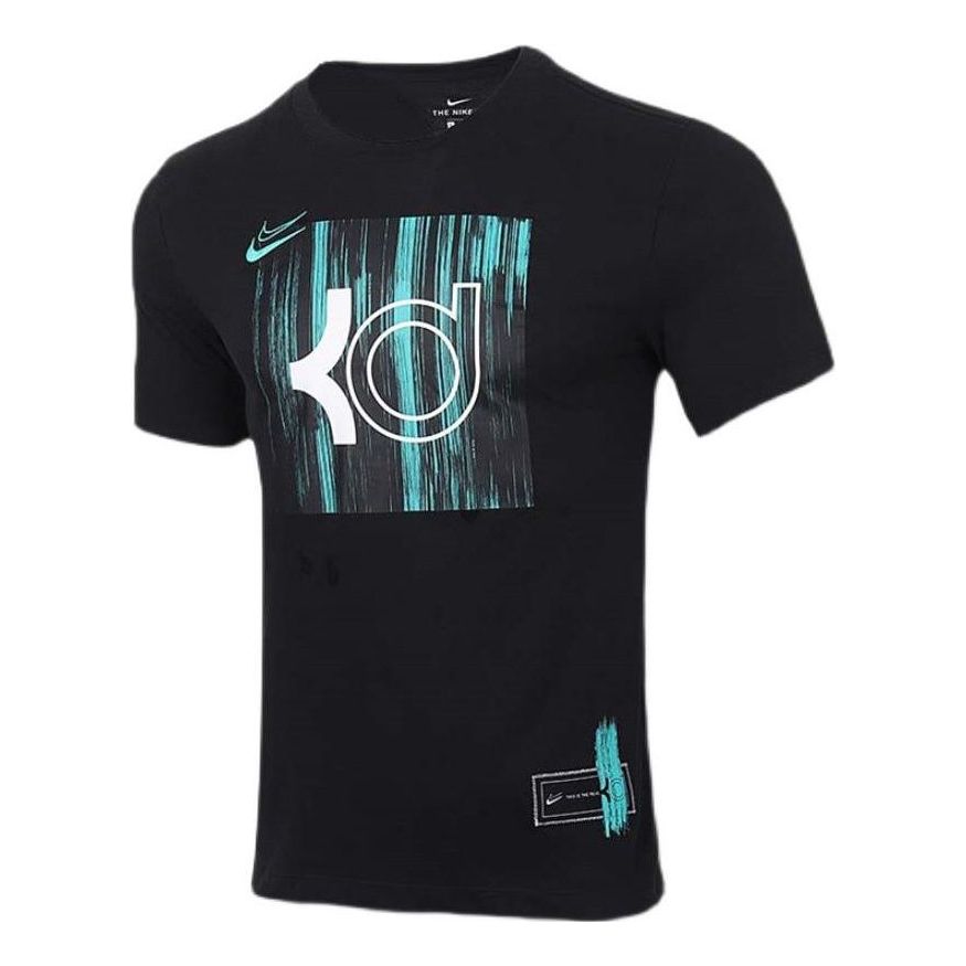 Men's Nike Dri-Fit Logo Printing Pattern Round Neck Short Sleeve Black T-Shirt DD9276-010