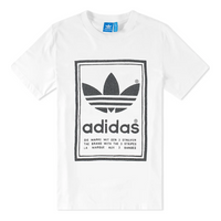 adidas originals Double Sided Printing Large Logo Casual Short Sleeve White BS3136