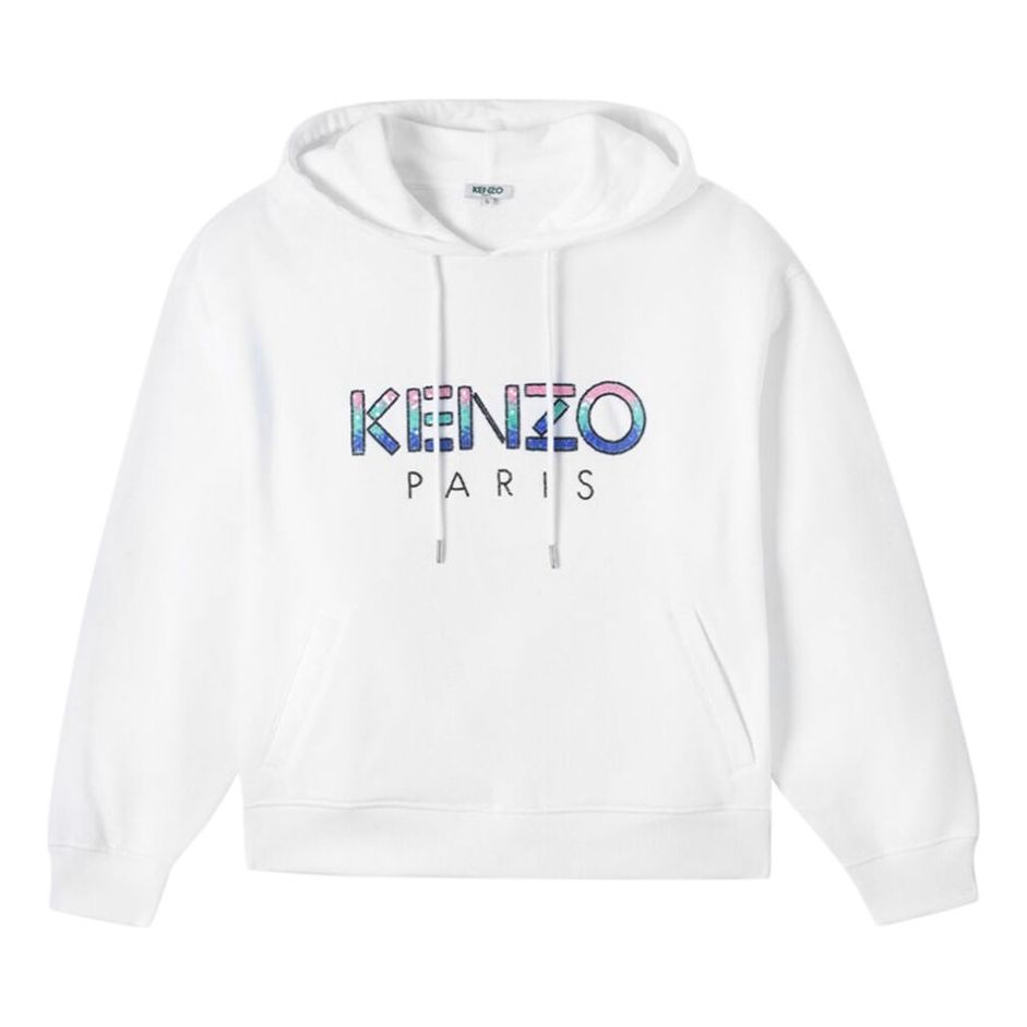 (WMNS) KENZO White Alphabet Logo Pattern Hoodie 'White' FA52SW866962-01