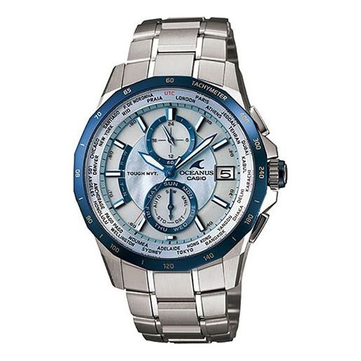 Men's CASIO OCEANUS Series Gold Watch Blue Lens Sapphire Crystal Mens OCW-S2000P-2ADF