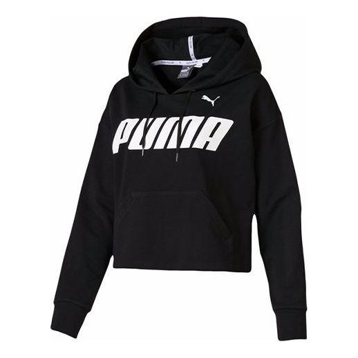 (WMNS) PUMA Cropped Logo Hoodie 844023-01