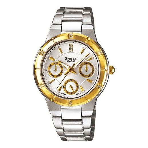CASIO Waterproof Sports SHEEN Silver Analog SHE-3800SG-7A