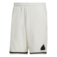 adidas U SHO Logo Label Elastic Waistband Straight Shorts White HY5517