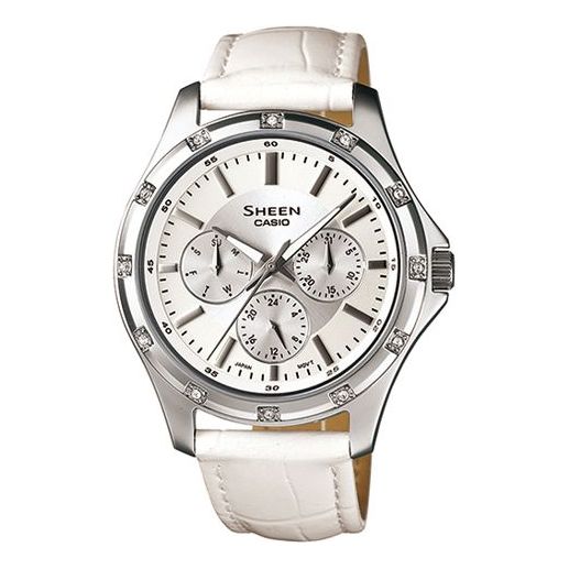 CASIO Waterproof Sports SHEEN Silver Analog SHE-3801L-7A