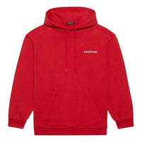 Men's Balenciaga FW21 Loose Logo hooded Long Sleeves Red 600583TIV846540