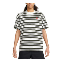 Men's Nike Embroidered Logo Stripe Round Neck Short Sleeve Sail White T-Shirt DQ1863-134