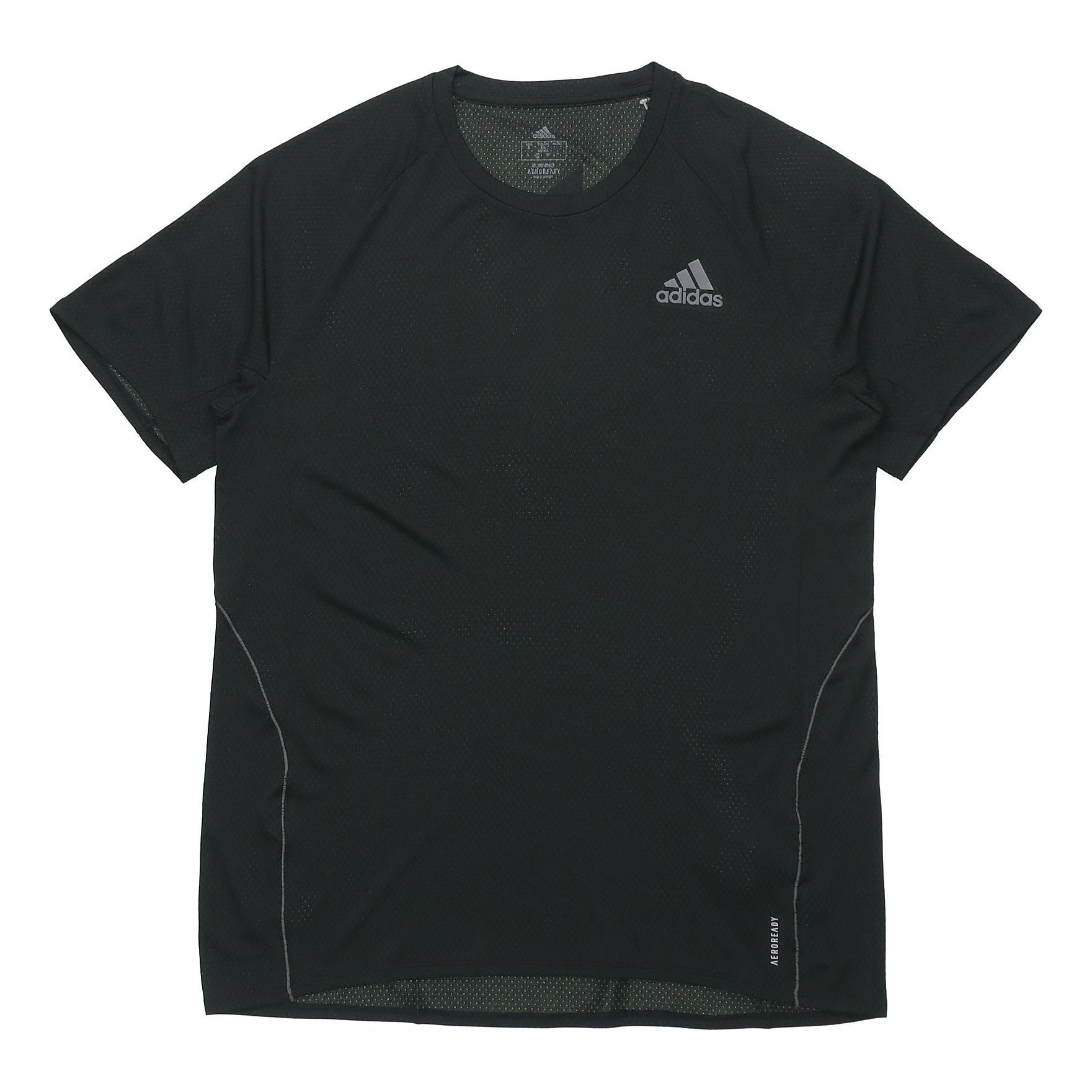 adidas Adi Runner Tee Running Sports Short Sleeve Black FM7637